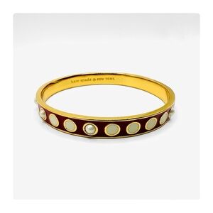 ★ NWT Kate Spade Spotlight Faux Pearl Bangle Bracelet - Red/Cream ★